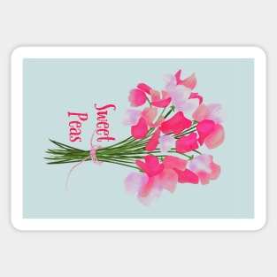 Sweet Peas portrait card Sticker